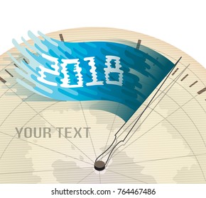 vector happy new year 2018 of radar