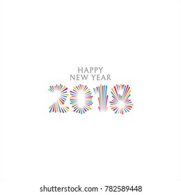 Vector of Happy New Year 2018 Color