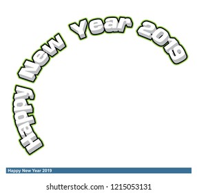 Vector Happy New Year 2019 Font
