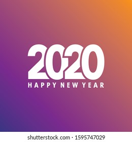 Vector Happy New Year 2020 with colour modern text and number design