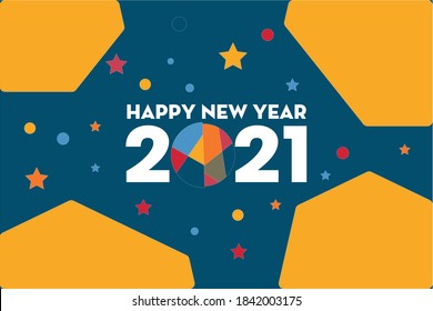 Vector, Happy New Year 2021 with colorful design, Happy new year concept.
