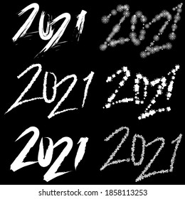 Vector. Happy new year 2021 logo text design. typographic logo with 2021 Design templates. 2021 happy new year symbol collection. Minimalistic backgrounds for branding, banner, cover, postcard