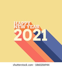 vector de feliz año nuevo 2021 con diseño retro.plantilla para celebrar el nuevo año 2021.colorido afiche de 2021.bueno para página web, banner, papel tapiz, etc