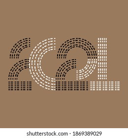 Vector. Happy new year 2021 logo text design. Design templates with 2021 typographic logo. 2021 happy new year symbols collection. Minimalistic backgrounds for branding, banner, cover, postcard