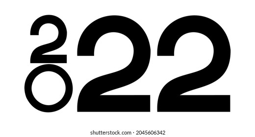 Vector. Happy new year 2022 logo text design. Design templates with 2022 typographic logo. 2022 happy new year symbols collection. Minimalism backgrounds for branding, banner, cover, postcard.
