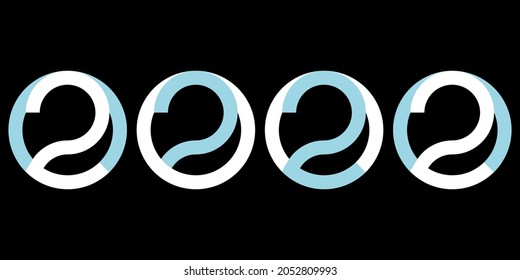 Vector. Happy new year 2022 logo text design. Design templates with 2022 typographic logo. 2022 happy new year symbols collection. Minimalism backgrounds for branding, banner, cover, postcard. Circles