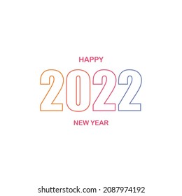 Vector Happy New Year 2022 design on white background.