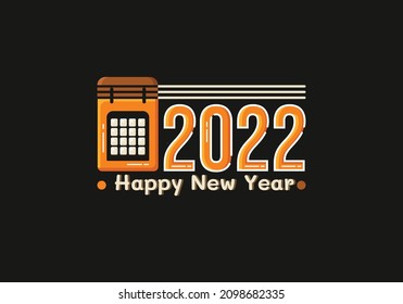 Vektor glücklich neues Jahr 2022 mit Kalenderdekoration Konzept. Vektorgrafik. neues Jahr 2022 Grußlogo. kann für Banner, Hintergründe und Grußkarten verwendet werden
