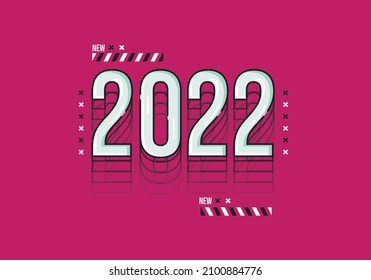 vector happy new year 2022 with pink color concept. vector illustration. text logo 2022. new year. can be used for banners, backgrounds, and greeting cards