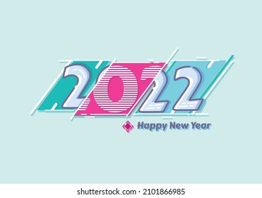 vector happy new year 2022 with color intersection concept. vector illustration. flat design text. text logo 2022. can be used for wallpapers, banners, backgrounds, and greeting cards