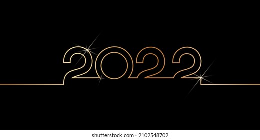 Vector. Happy new year 2022 logo text design with gold glitter. Design templates with 2022 typographic logo. 2022 happy new year symbols collection. Backgrounds for branding, banner, cover, postcard.