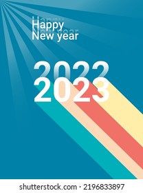 Vector of happy new year 2022,new year celebrations 2022,or new year 2022. New year background with retro design and colorful long shadow.good for poster, banner, greeting card, wallpaper, etc.