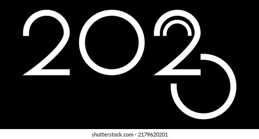 Vector. Happy new year 2023 logo text design. Design templates with 2023 typographic logo. 2023 happy new year symbols collection. Minimalistic backgrounds for branding, banner, cover, postcard