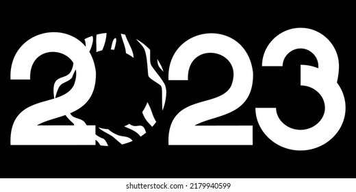 Vector. Happy new year 2023 logo text design. Design templates with 2023 typographic logo. 2023 happy new year symbols collection. Minimalistic backgrounds for branding, banner, cover, postcard.