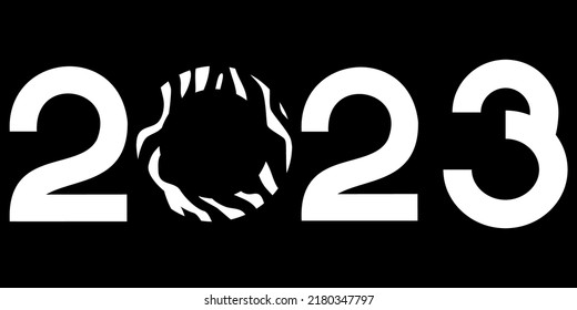 Vector. Happy new year 2023 logo text design. Design templates with 2023 typographic logo. 2023 happy new year symbols collection. Minimalistic backgrounds for branding, banner, cover, postcard.