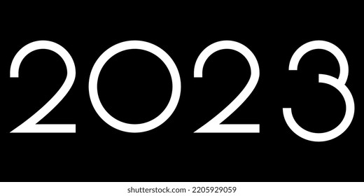 Vector. Happy new year 2023 logo text design. Design templates with 2023 typographic logo. 2023 happy new year symbols collection. Minimalistic backgrounds for branding, banner, cover, postcard
