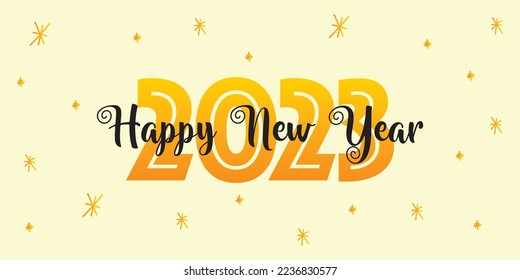 vector Happy New Year 2023, Feliz Año nuevo 2023