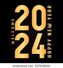 Vector vector happy new year 2024 banner in modern style.