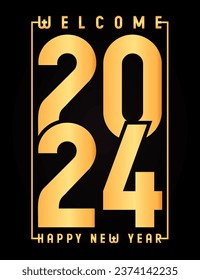 Vector vector happy new year 2024 banner in modern style.