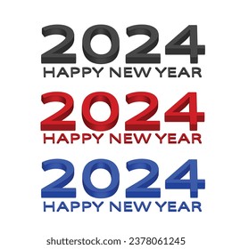 Vector happy new year 2024 festive realistic decoration celebrate 2024 party