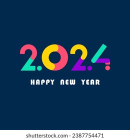 Vector happy new year 2024 celebration banner for social media post