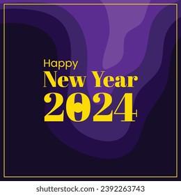 vector Happy New Year 2024 Abstract Background Flat Design