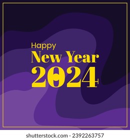 vector Happy New Year 2024 Abstract Background Flat Design