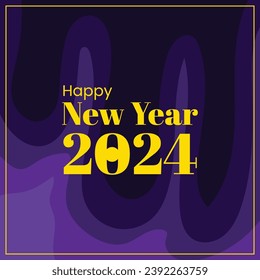 vector Happy New Year 2024 Abstract Background Flat Design