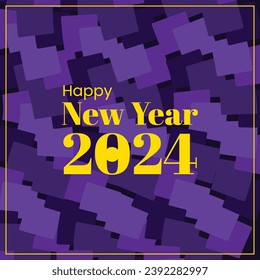 vector Happy New Year 2024 Abstract Background Flat Design