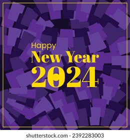 vector Happy New Year 2024 Abstract Background Flat Design