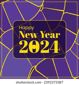 vector Happy Año Nuevo 2024 Resumen Diseño plano de fondo