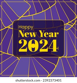 vector Happy New Year 2024 Abstract Background Flat Design