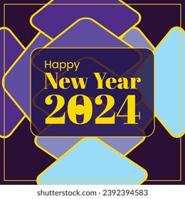 vector Happy New Year 2024 Abstract Background Flat Design