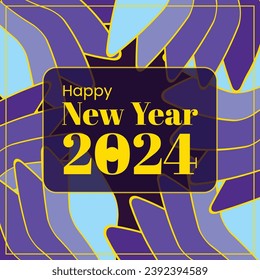 vector Happy New Year 2024 Abstract Background Flat Design