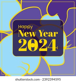 vector Happy New Year 2024 Abstract Background Flat Design