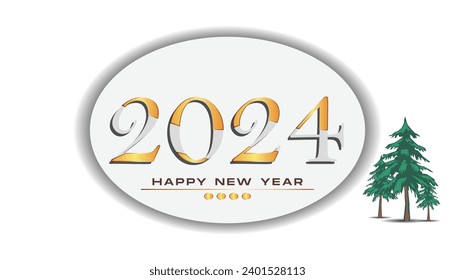 Vektor glücklich neues Jahr 2024 Text Typografie Design Element Flyer Banner Design
