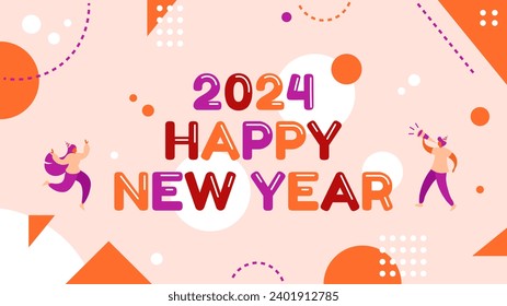 Vector Happy New Year 2024 Banner