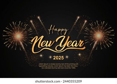 Vector feliz año nuevo 2024 banner en estilo moderno.