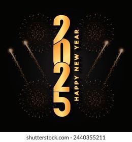 Vector glückliches neues Jahr 2024 Banner im modernen Stil.