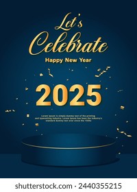 Vector feliz año nuevo 2024 banner en estilo moderno.