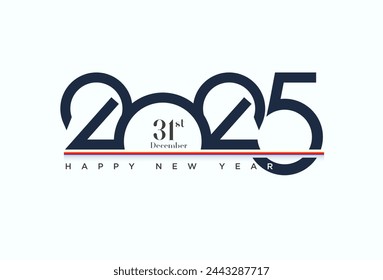 Vector Happy New Year 2024. With a unique number design and a very simple premium coloring vector design. Design for 2025 calendars, posters and social media posts.