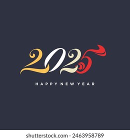 Vector happy new year 2025 logo design new year 2025 text design template Premium Vector
