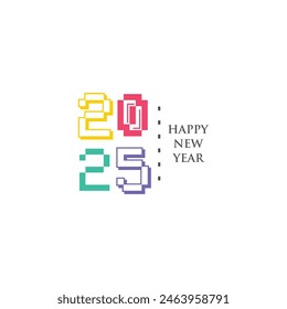 Vector happy new year 2025 logo design new year 2025 text design template Premium Vector