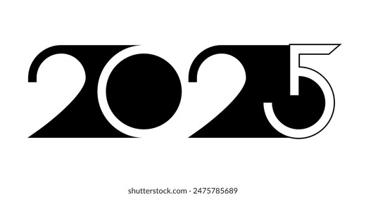 Vector. Happy new year 2025 logo text design. Design templates with 2025 typographic logo. 2025 happy new year symbols collection. Minimalistic backgrounds for branding, banner, cover, postcard.