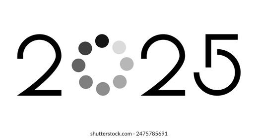 Vector. Happy new year 2025 logo text design. Design templates with 2025 typographic logo. 2025 happy new year symbols collection. Minimalistic backgrounds for branding, banner, cover, postcard.