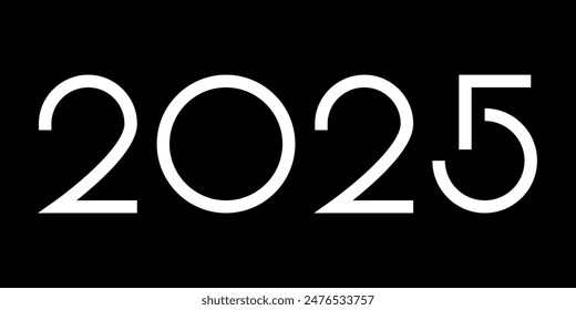 Vector. Feliz año nuevo 2025 logo diseño de texto. Plantillas de diseño con logotipo tipográfico 2025. colección de símbolos de feliz año nuevo 2025. Fondos minimalistas para marca, Anuncio, portada, postal