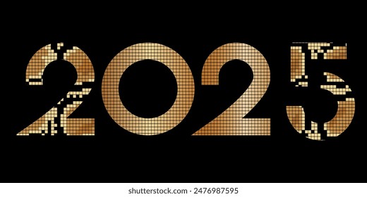 Vector. Happy new year 2025 with snake skin print. Creative simple design for greeting lettering. Chinese New Year, Year of the Snake. Templates with 2025 typographic logo. Horizontal background.