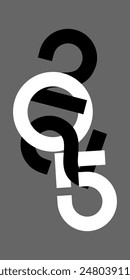 Vektorgrafik. Frohes neues Jahr 2025 Logo Text Design. Design-Vorlagen mit typografischem Logo 2025. 2025 Happy New Year Symbole Kollektion. Minimalistische Hintergründe für Branding, Banner, Cover, Postkarte.