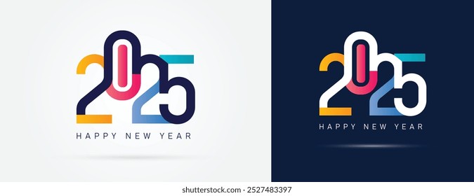 Vector happy new year 2025 design and merry Christmas card with 2025 geometric vector for poster, banner, greeting and new year 2025 celebration.