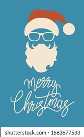 Vector Happy New Year background . Cartoon santa claus.